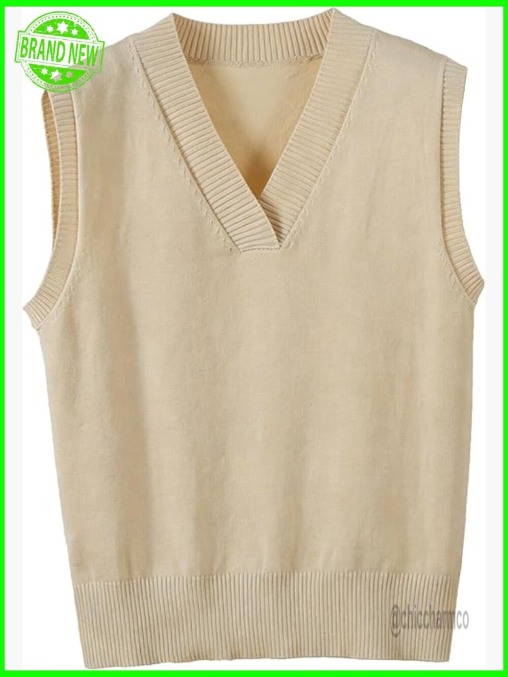 Womens V Neck Sleeveless Knit Sweater Vest Ribbed Pullover Classic Tank Top
